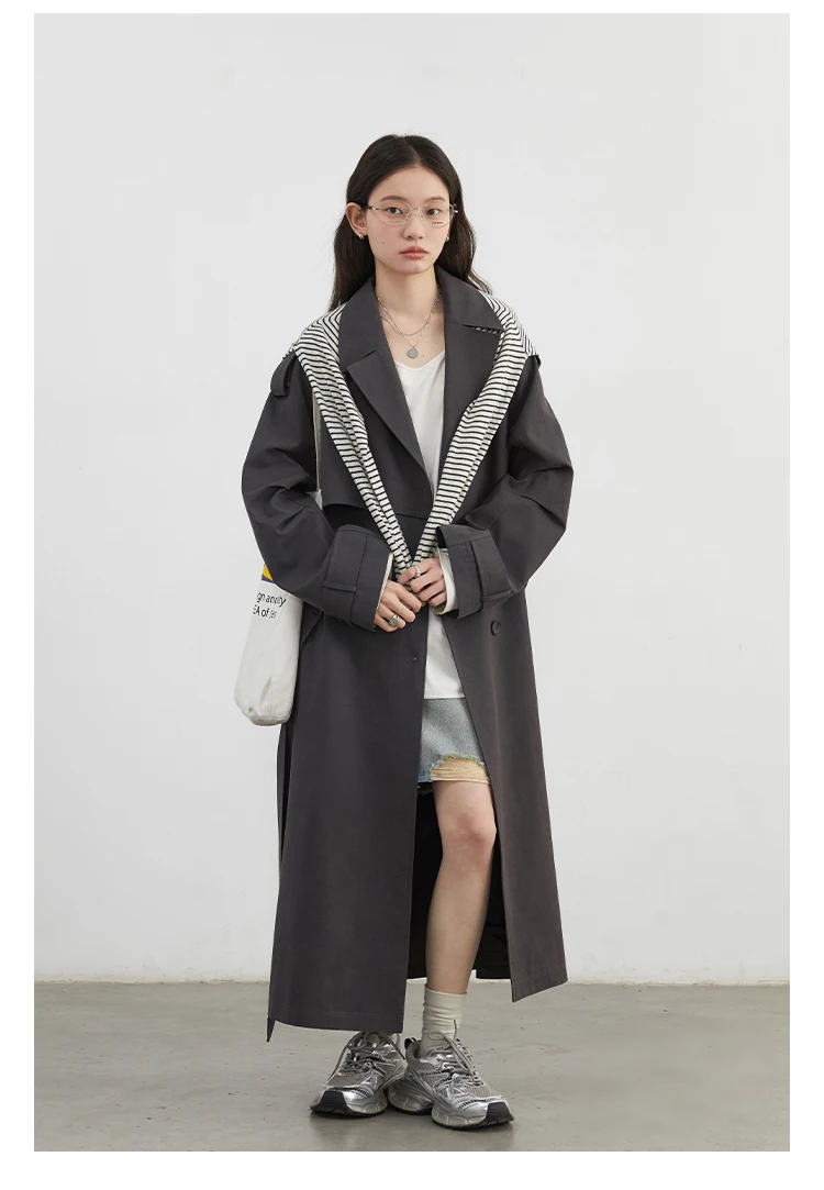 CHIC VEN Fashion Women Trench Coat Single Breasted Loose Casual New Belt Long Female Windbreaker Ladies Coat Spring Autumn 2026