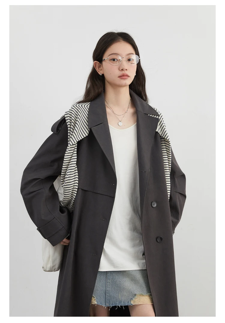 CHIC VEN Fashion Women Trench Coat Single Breasted Loose Casual New Belt Long Female Windbreaker Ladies Coat Spring Autumn 2026
