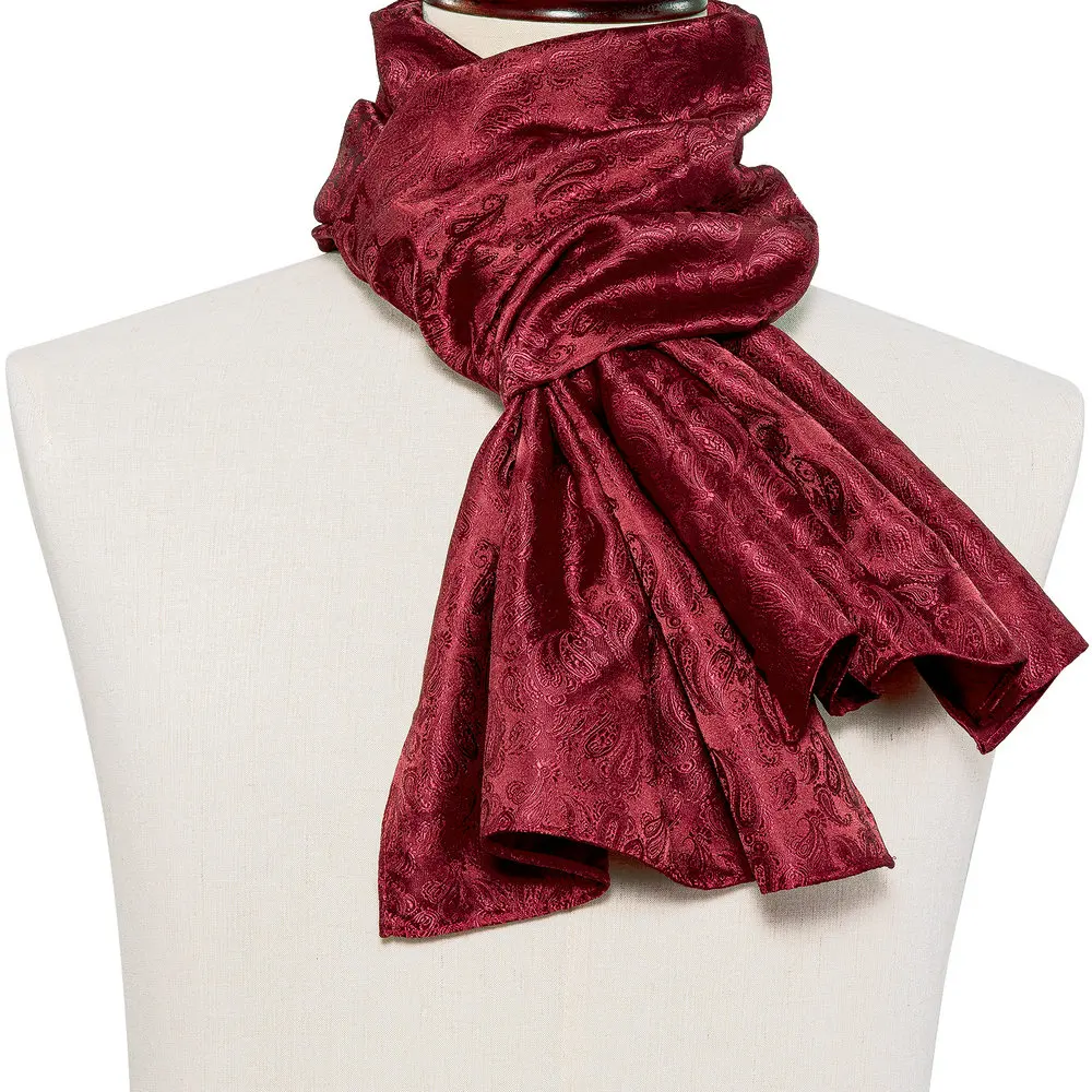 Barry.Wang Mens Scarf Jacquard Floral Paisley Casual Formal Gold Green Red Blue Purple Gray For Male Wedding Business Party