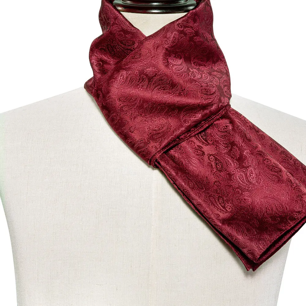 Barry.Wang Mens Scarf Jacquard Floral Paisley Casual Formal Gold Green Red Blue Purple Gray For Male Wedding Business Party