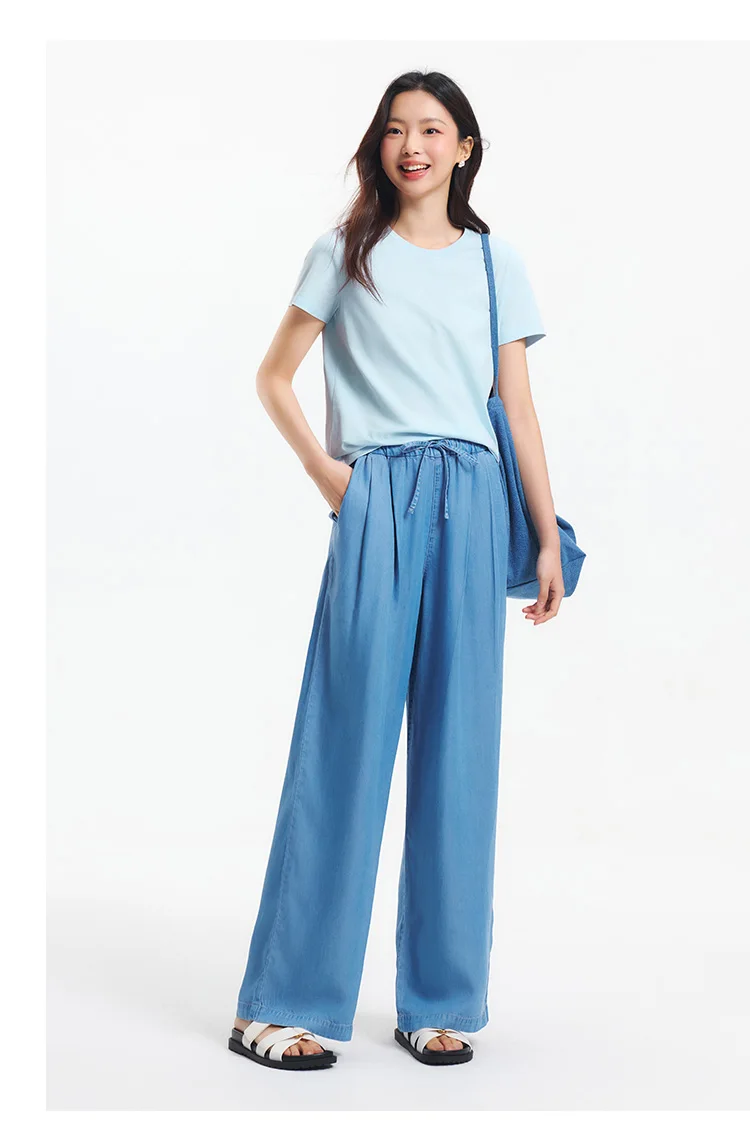 Semir Short Sleeve T-Shirt Women Moisture Wicking Antibacterial Minimalist Versatile 2025 New Summer Shoulder Fit Basic Top