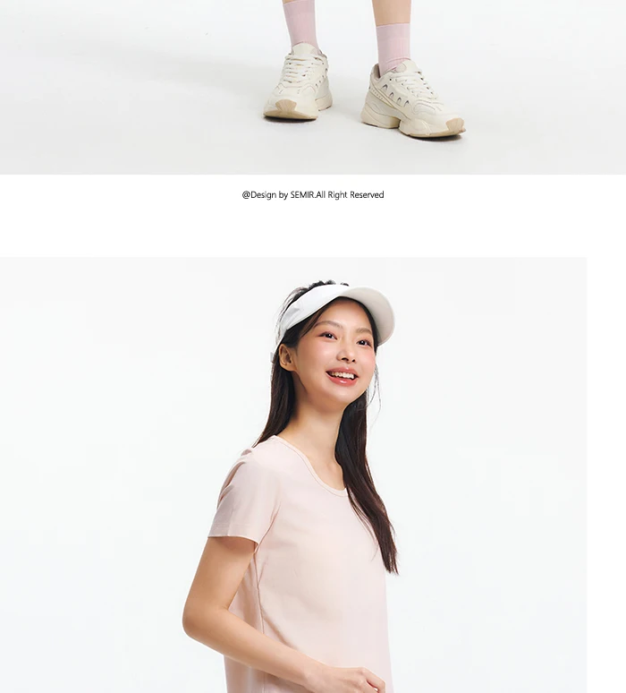 Semir Short Sleeve T-Shirt Women Moisture Wicking Antibacterial Minimalist Versatile 2025 New Summer Shoulder Fit Basic Top