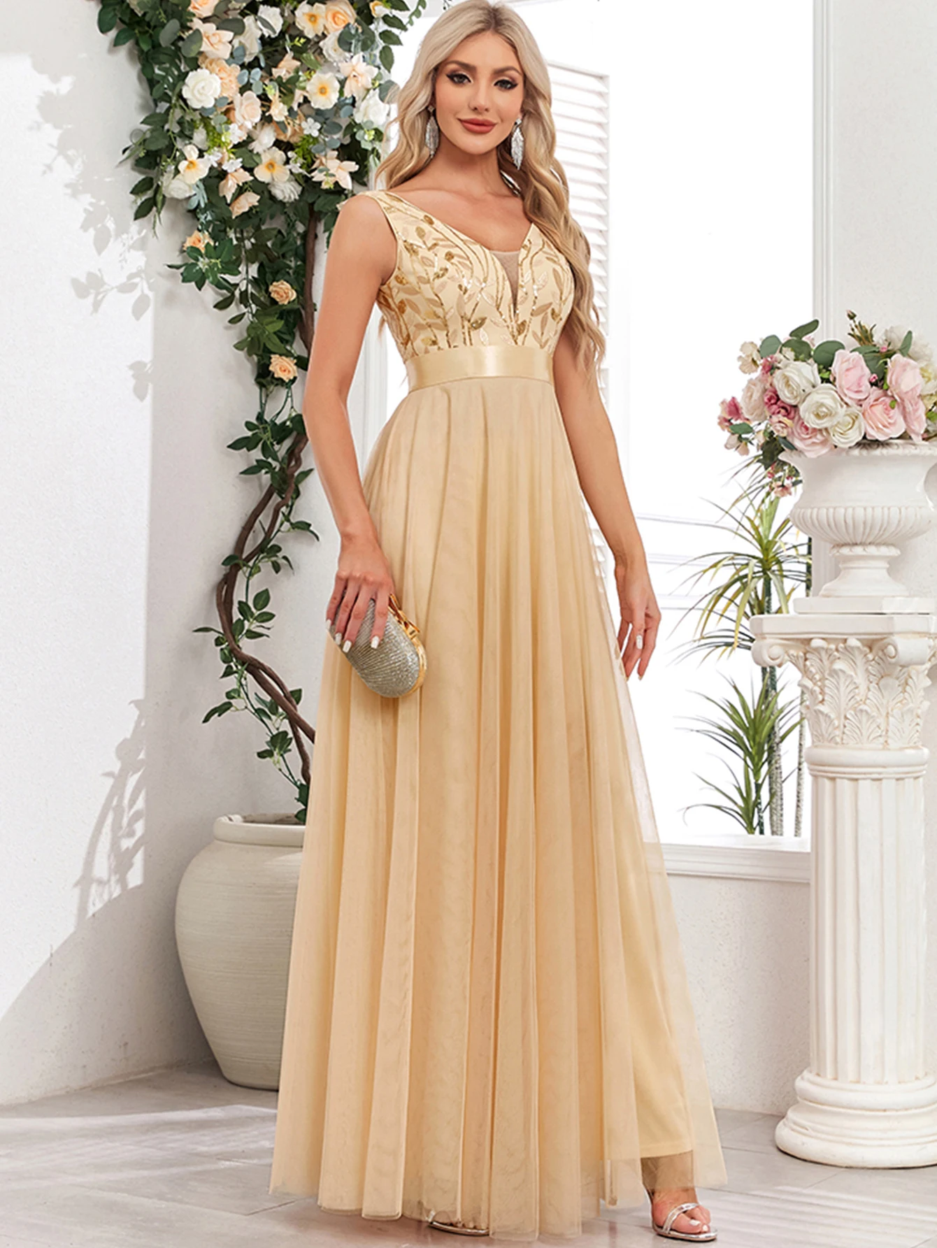 Sexy Prom Bridesmaid Dresses for Women Elegant Mesh Birthday Evening Party Dress Woman Backless Maxi Sequin Summer Dress Vestido