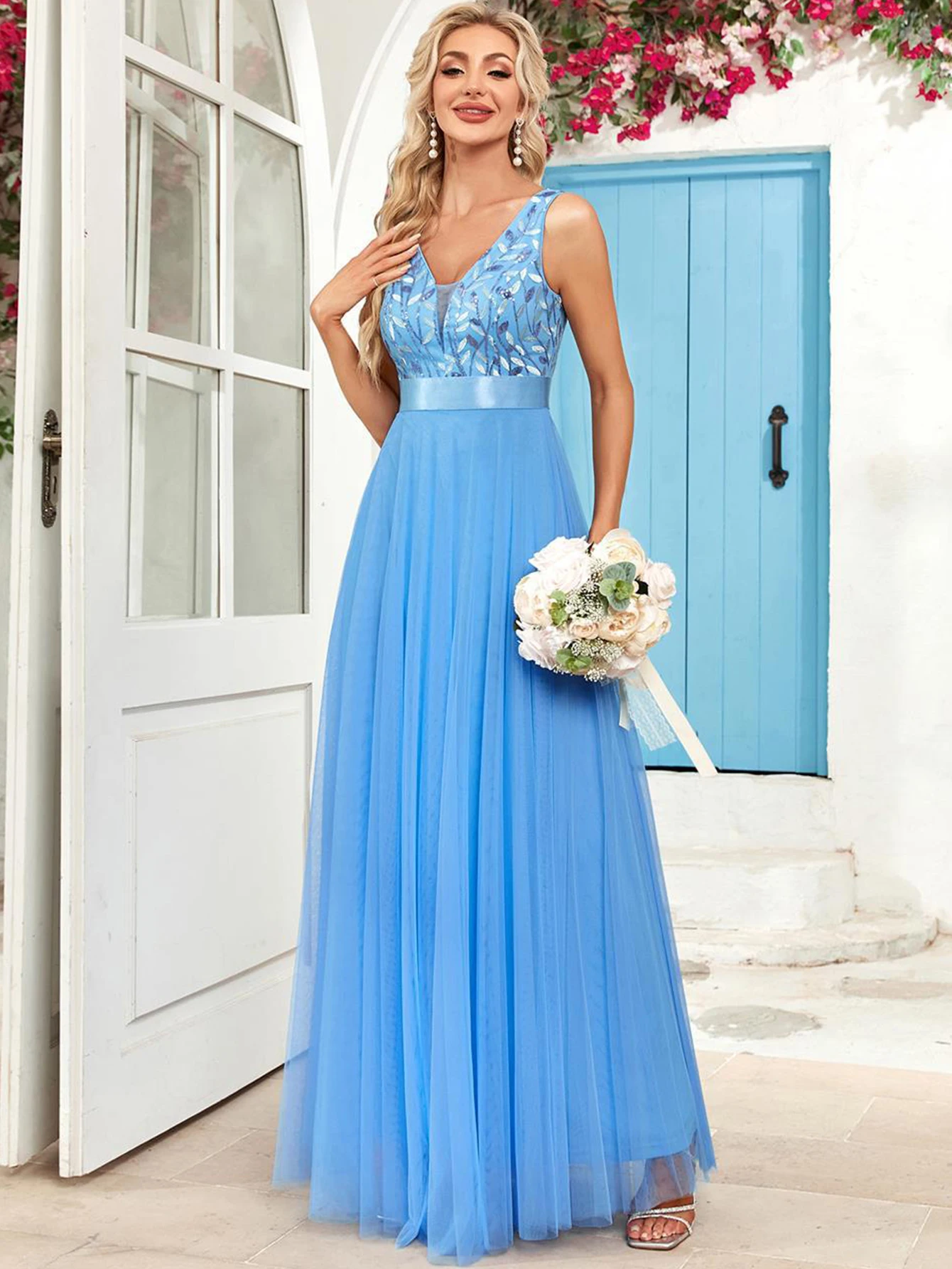 Sexy Prom Bridesmaid Dresses for Women Elegant Mesh Birthday Evening Party Dress Woman Backless Maxi Sequin Summer Dress Vestido