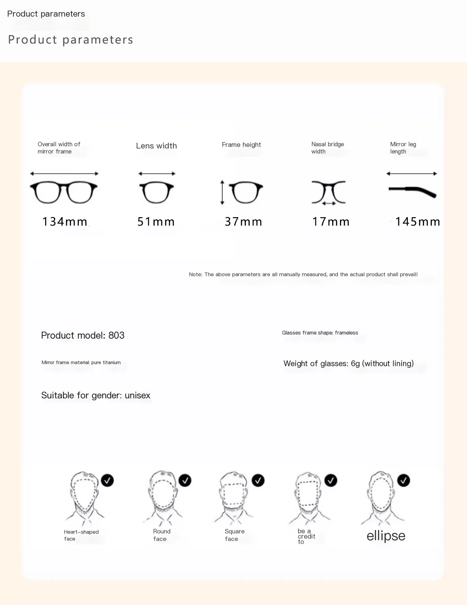 1.61 Lenses Women Glasses Titanium Rimless Oval Design Gold Eyeglasses Prescription Myopia 6g Anti Blue Light Clear CR39