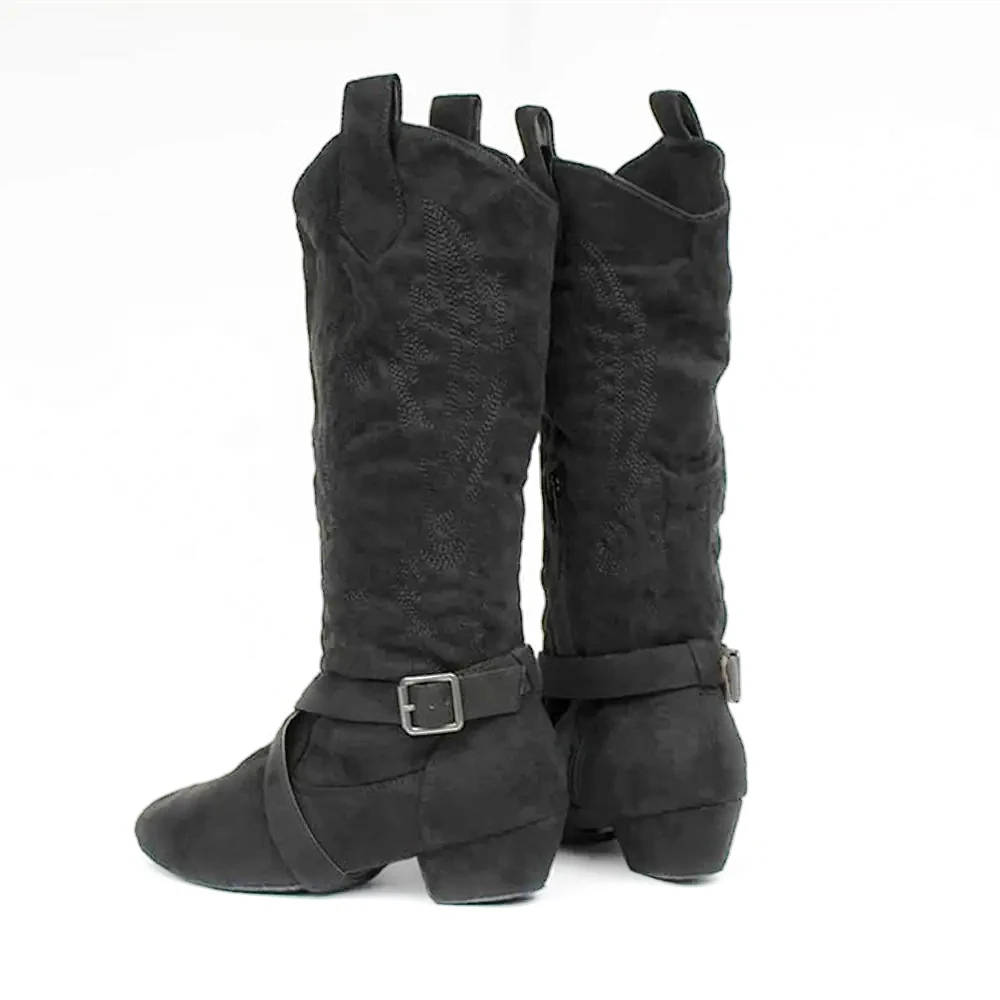 Jouncing Prescott Suede Sole Western Style Line Dancing West Coast Swing Dance Boots