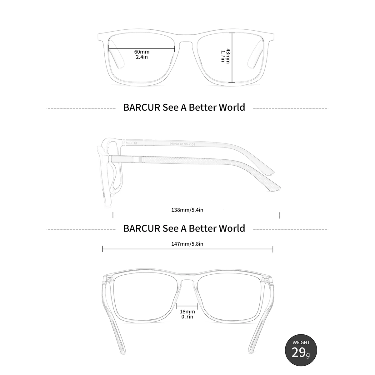 BARCUR Original Design Unisex Lightweight Reading glasses woman Classic And Comfortable Eye Protection Reading glasses men