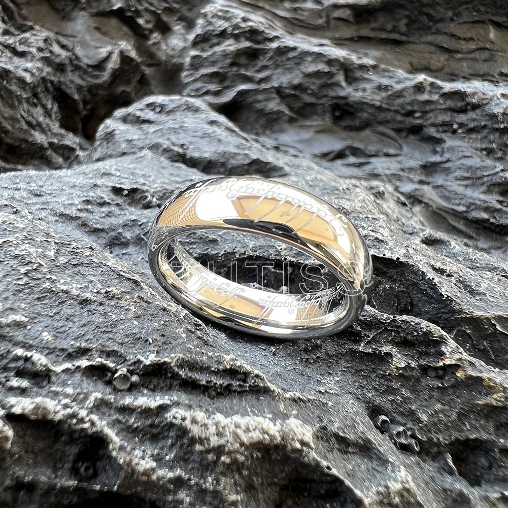 TUTISS 6/8mm Men Women Popular Engraving Ring Tungsten Wedding Band Domed Polished Stocks On Hand