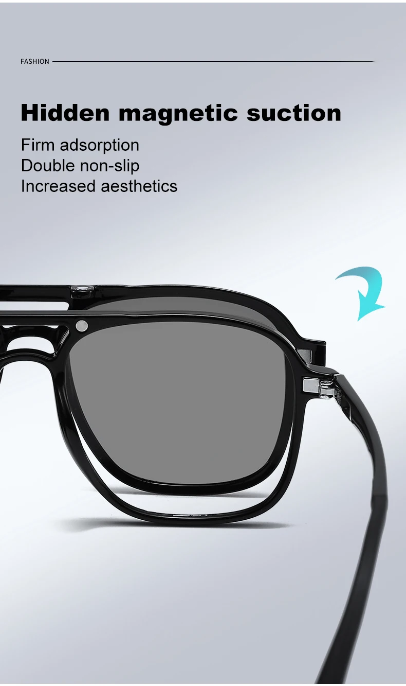 VICKY Flip-Up Magnetic Clip-On Polarized Sunglasses Customizable Prescription TR90 Myopia Hyperopia Reading Glasses TJ2193