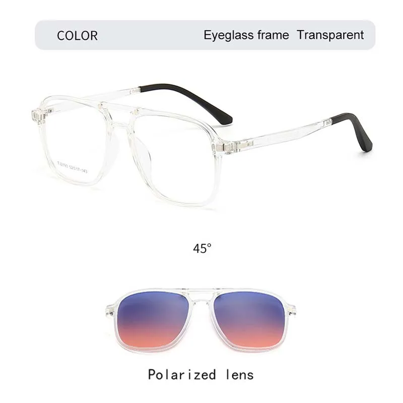 VICKY Flip-Up Magnetic Clip-On Polarized Sunglasses Customizable Prescription TR90 Myopia Hyperopia Reading Glasses TJ2193