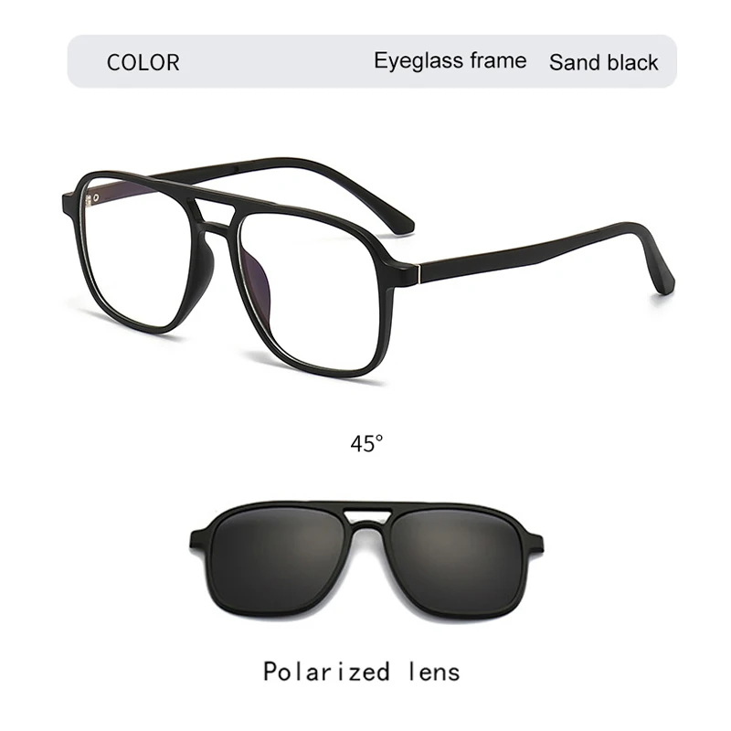 VICKY Flip-Up Magnetic Clip-On Polarized Sunglasses Customizable Prescription TR90 Myopia Hyperopia Reading Glasses TJ2193