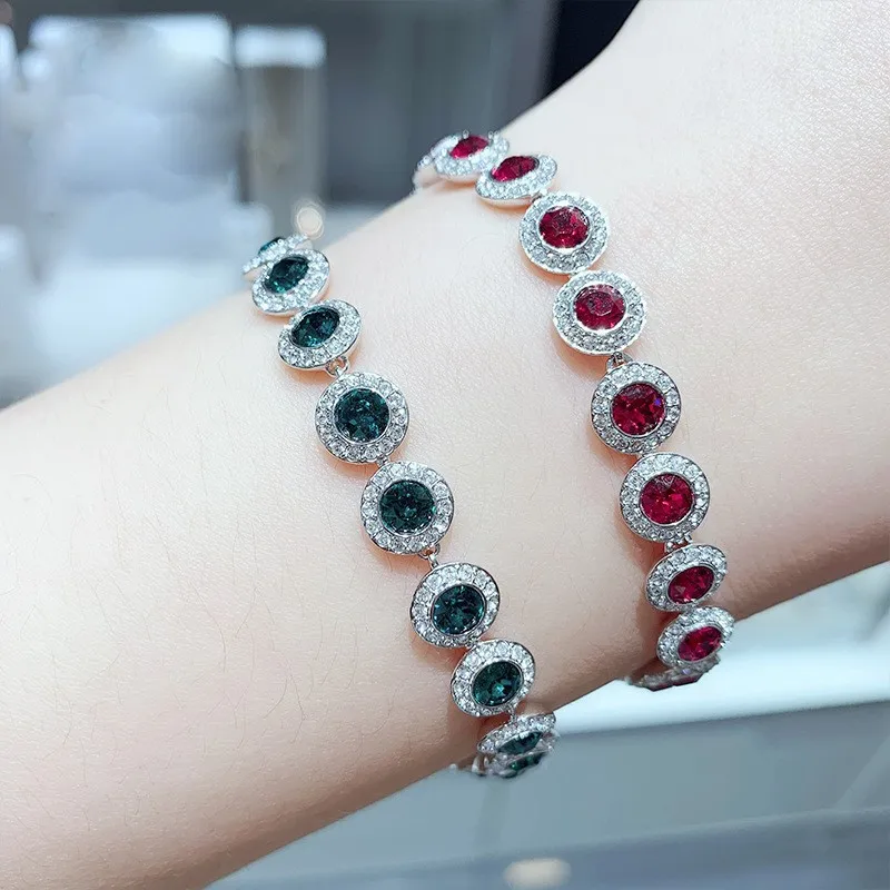 Silver Gold Color Angelic Pave Bracelet for Women Wedding Friends Party Bangles Genuine Crystals from Austria Jewelry