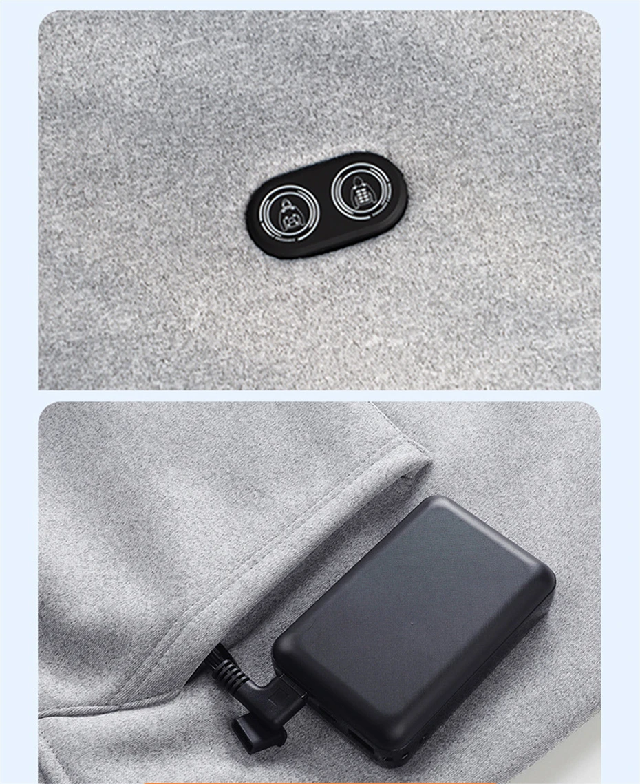 USB Heating Hoodie Men Hooded Heating Knitted Sweatshirt 17 Zones Electric Heated Hoodies Autumn Winter Warm Hoodies Male