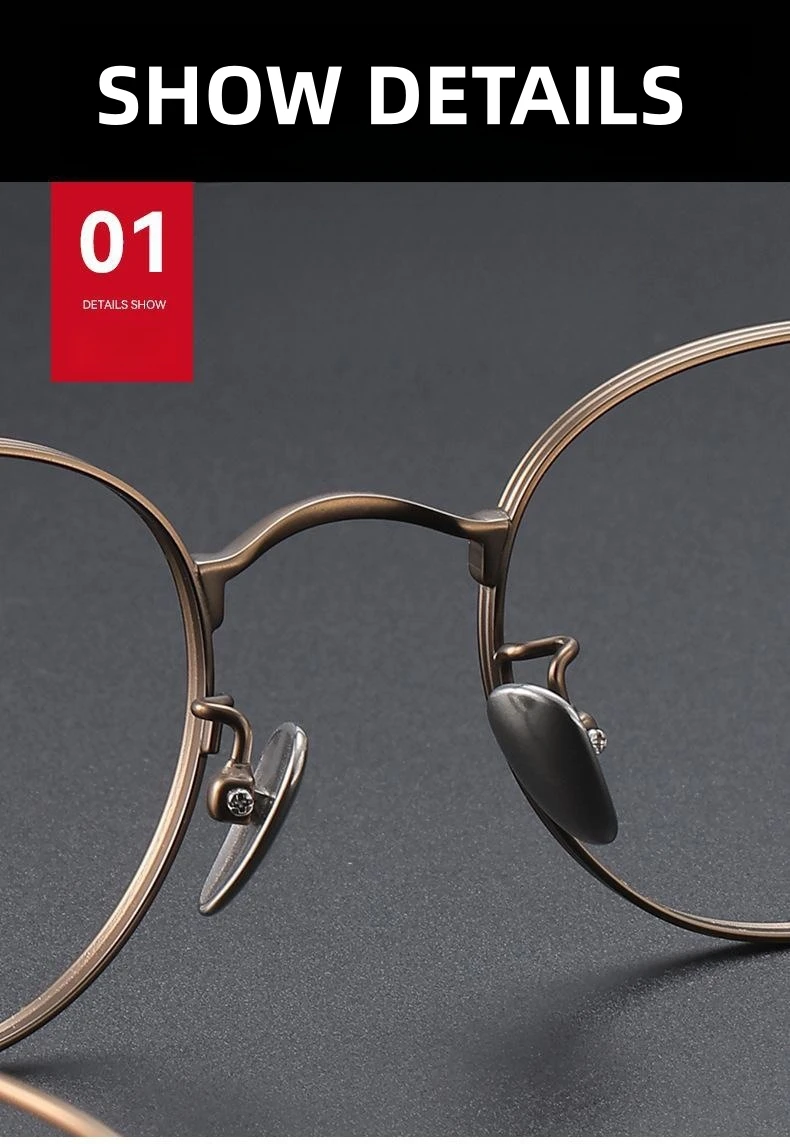 FIRADA Fashion Comfortable Glasses Retro Pure Titanium Eyewear Luxury Optical Prescription Eyeglasses Frame For Men Women 184-C
