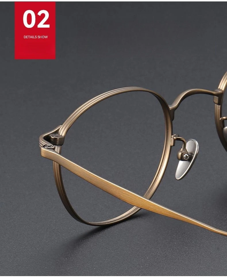 FIRADA Fashion Comfortable Glasses Retro Pure Titanium Eyewear Luxury Optical Prescription Eyeglasses Frame For Men Women 184-C