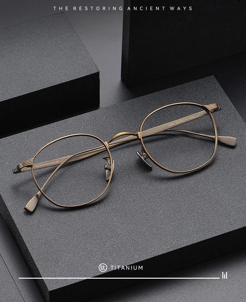 FIRADA Fashion Comfortable Glasses Retro Pure Titanium Eyewear Luxury Optical Prescription Eyeglasses Frame For Men Women 184-C