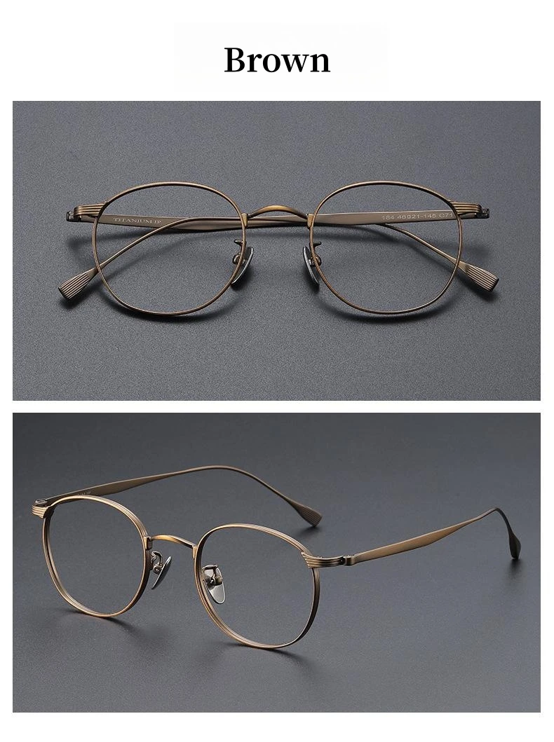 FIRADA Fashion Comfortable Glasses Retro Pure Titanium Eyewear Luxury Optical Prescription Eyeglasses Frame For Men Women 184-C