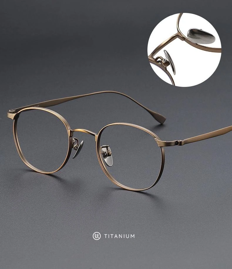 FIRADA Fashion Comfortable Glasses Retro Pure Titanium Eyewear Luxury Optical Prescription Eyeglasses Frame For Men Women 184-C