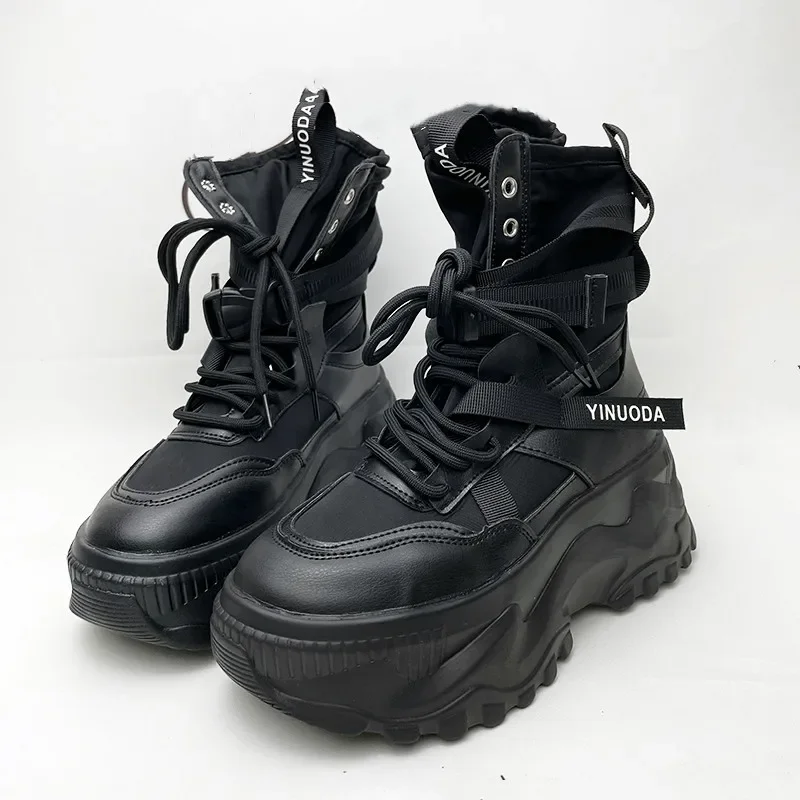 New Platform Sneakers Women Cross Lace Up Light Casual Shoes Fashion Designer Vulcanized Shoes Casual Brand Ladies Short Boots