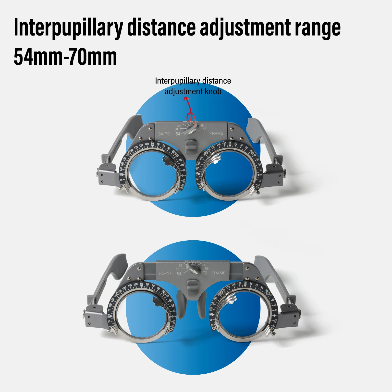 Optical Adjustable Trial Lens Frame - Titanium Material, Super Lightweight Full Function Optometry Frame (PD: 54-70mm)