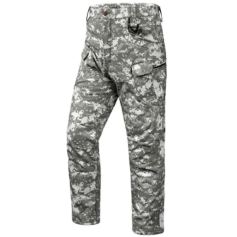 Outdoor Assault Pants with Thickened Fleece for Men Waterproof and Warm Various Colors of Casual Work Pants Hiking Pants
