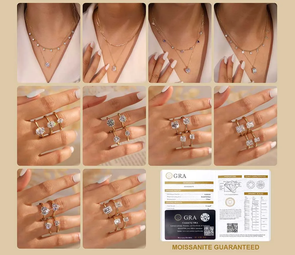 Rinntin Moissanite Diamond Heart Pendant 1-4CT 925 Sterling Silver Chain Necklace Party Choker Fine Jewelry Accessories SMON08