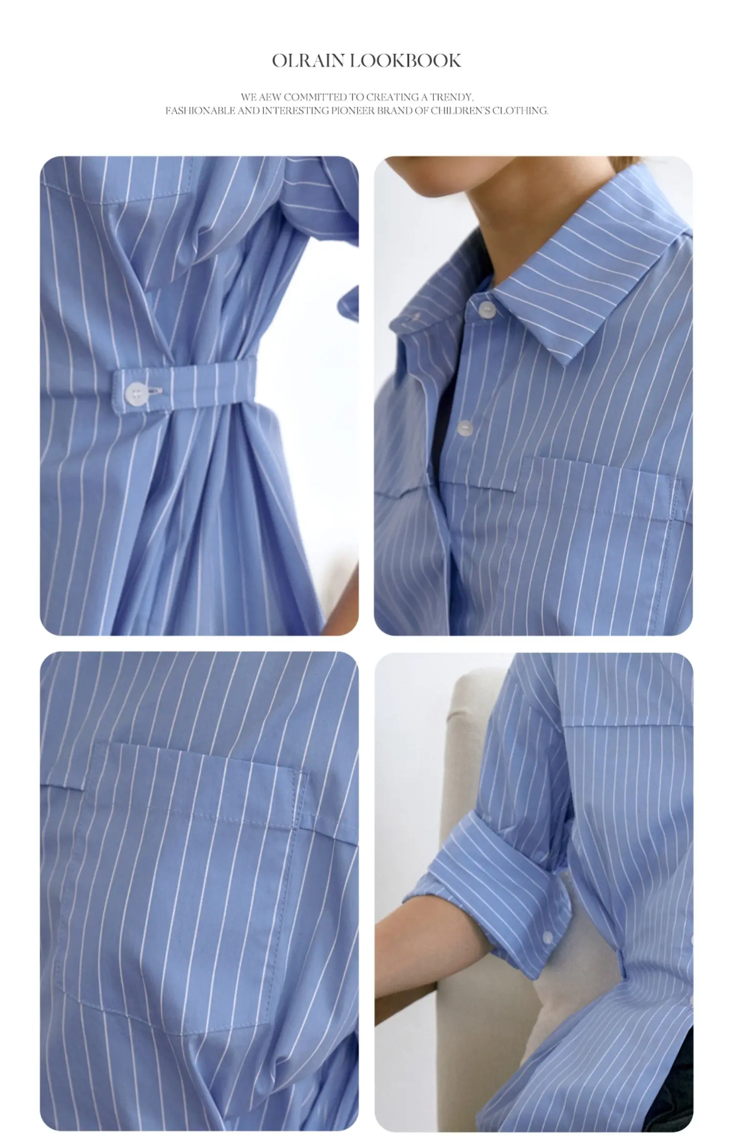 OLrain Woman Fitted Shirts 2026 Spring Fall French Striped Button up Long Sleeve Blouses Commute Women's Clothing O24QC82815