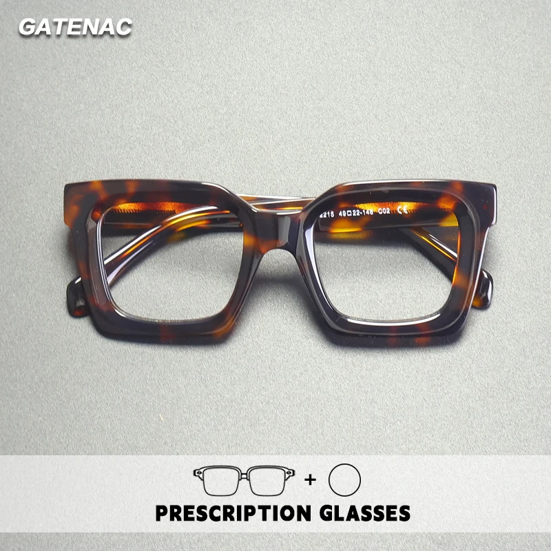 Gatenac Handmade Reading Glasses Women Photochromic Anti Blue Light Prescription Glasses Frame Men Myopia Progressive Eyewear