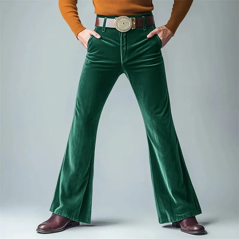 Men's-Velvet-Trousers-Flare-Dress-Pants-for-Men-Solid-Color-Slim-Fit-Bell-Bottom-Pants-Casual-Pants-Formal-Wedding-Office-Pants