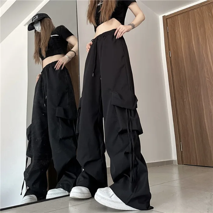 Retro Cargo Pants Women Fashion Streetwear High Waist Thin Casual Sweatpants Harajuku Sports Pants Woman Clothes Trousers Mujer