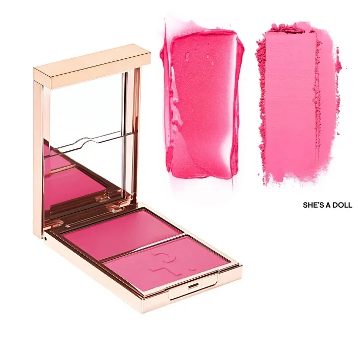 Brand Two-tone Natural Matte Cream Blush Shimmer Contour Blusher Blush Powder Longlasting Waterproof Face Blusher Cosmetics
