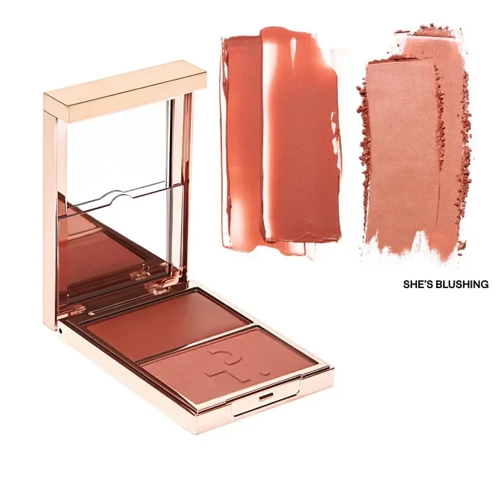 Brand Two-tone Natural Matte Cream Blush Shimmer Contour Blusher Blush Powder Longlasting Waterproof Face Blusher Cosmetics