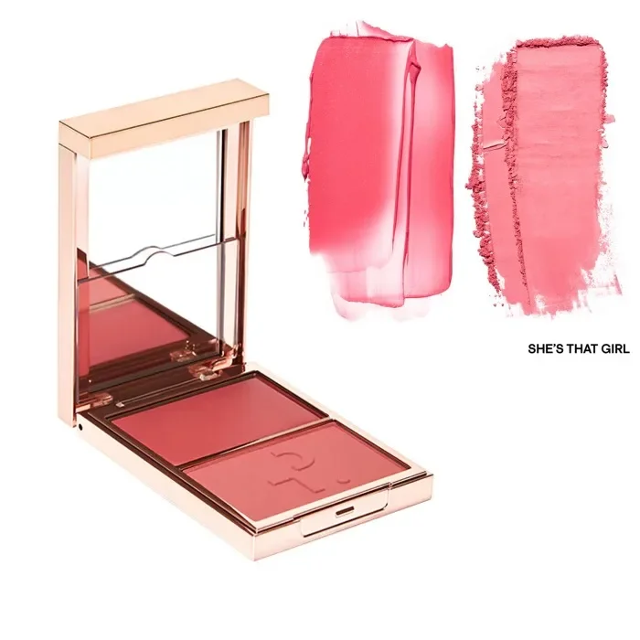 Brand Two-tone Natural Matte Cream Blush Shimmer Contour Blusher Blush Powder Longlasting Waterproof Face Blusher Cosmetics
