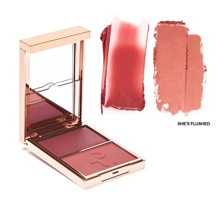 Brand Two-tone Natural Matte Cream Blush Shimmer Contour Blusher Blush Powder Longlasting Waterproof Face Blusher Cosmetics