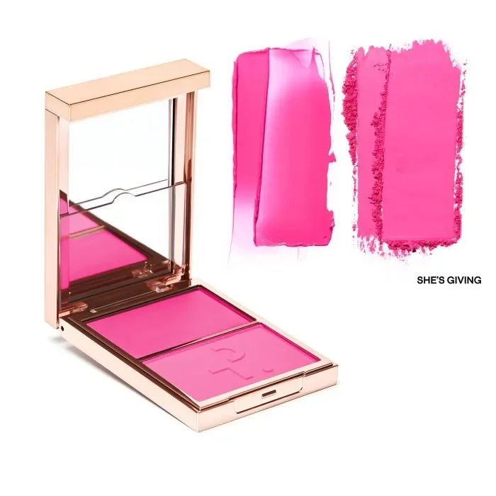 Brand Two-tone Natural Matte Cream Blush Shimmer Contour Blusher Blush Powder Longlasting Waterproof Face Blusher Cosmetics