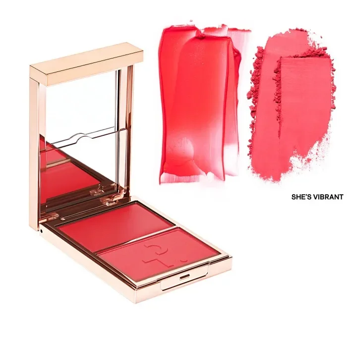 Brand Two-tone Natural Matte Cream Blush Shimmer Contour Blusher Blush Powder Longlasting Waterproof Face Blusher Cosmetics
