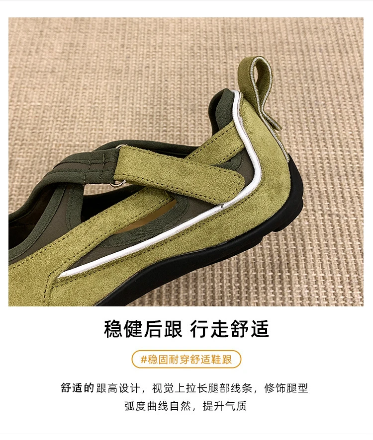 Women's 2026 New Tabi Ballet Flats Cross Strap Buckle Soft Leather Casual Shoes for Women Daily Outdoor Street Wear All Seasons