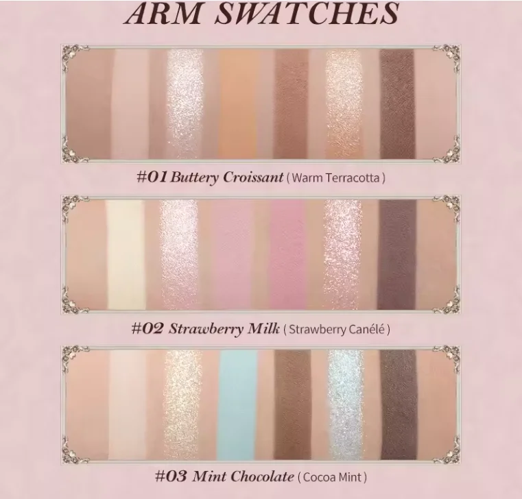 Flowerknows 6 Color Eye Shadow Palette Shell's Jewel Matte Pearl Metallic Glitter Eyeshadow Makeup Long-Wearing for Eyes