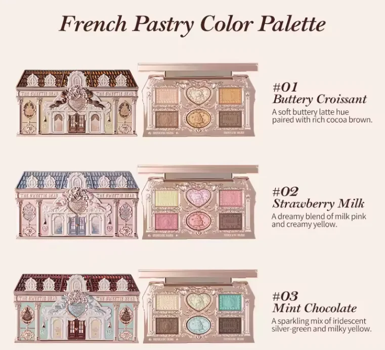 Flowerknows 6 Color Eye Shadow Palette Shell's Jewel Matte Pearl Metallic Glitter Eyeshadow Makeup Long-Wearing for Eyes