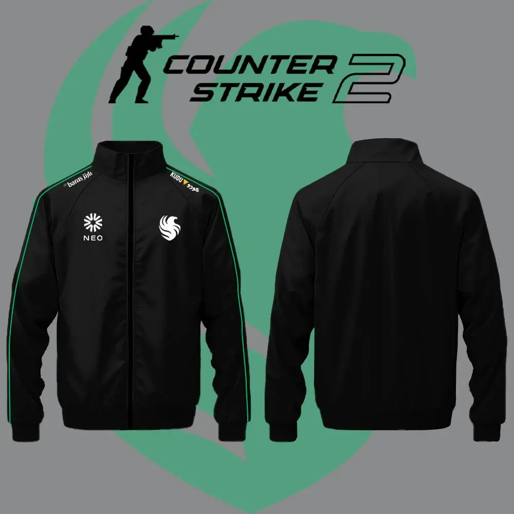 Autumn And Winter CS2 Falcon E-sports Club Uniforms Players Daily Casual Black Jacket Fans Must-have Custom Stand Collar Jacket