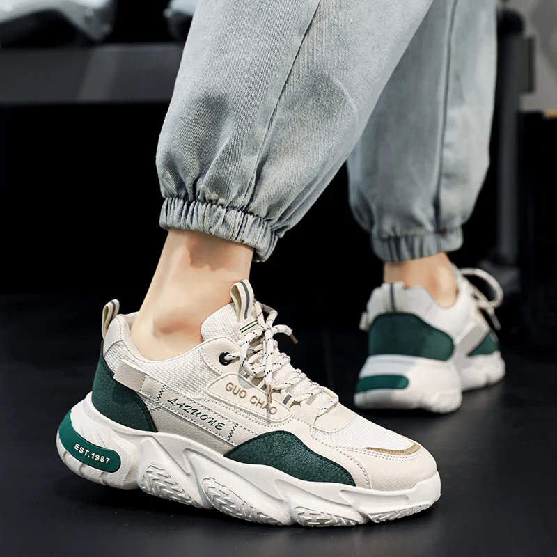 Men'S Retro Casual Sneakers: Comfortable And Grippy Lace-Up Slip-Ons for Outdoor Activities - Suitable for Men'S Spring/Summer/F