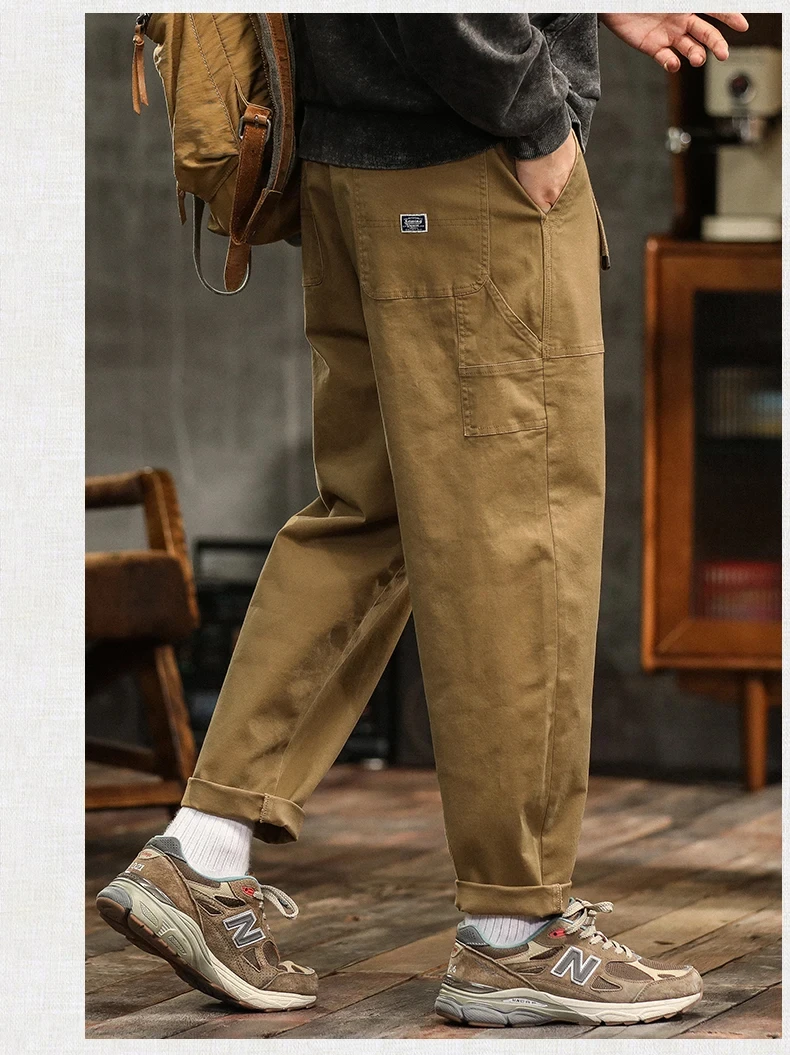 Men's Loose Profile Pants American Vintage Trousers For Men High Waist Army Green Men's Casual Pants Cargo Trousers Male