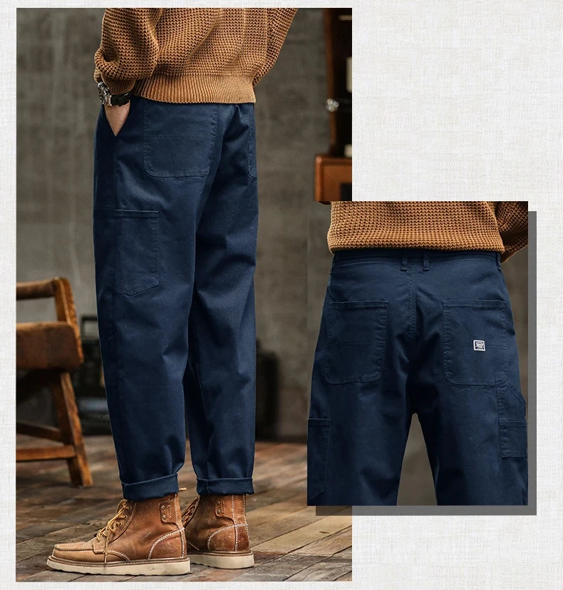 Men's Loose Profile Pants American Vintage Trousers For Men High Waist Army Green Men's Casual Pants Cargo Trousers Male