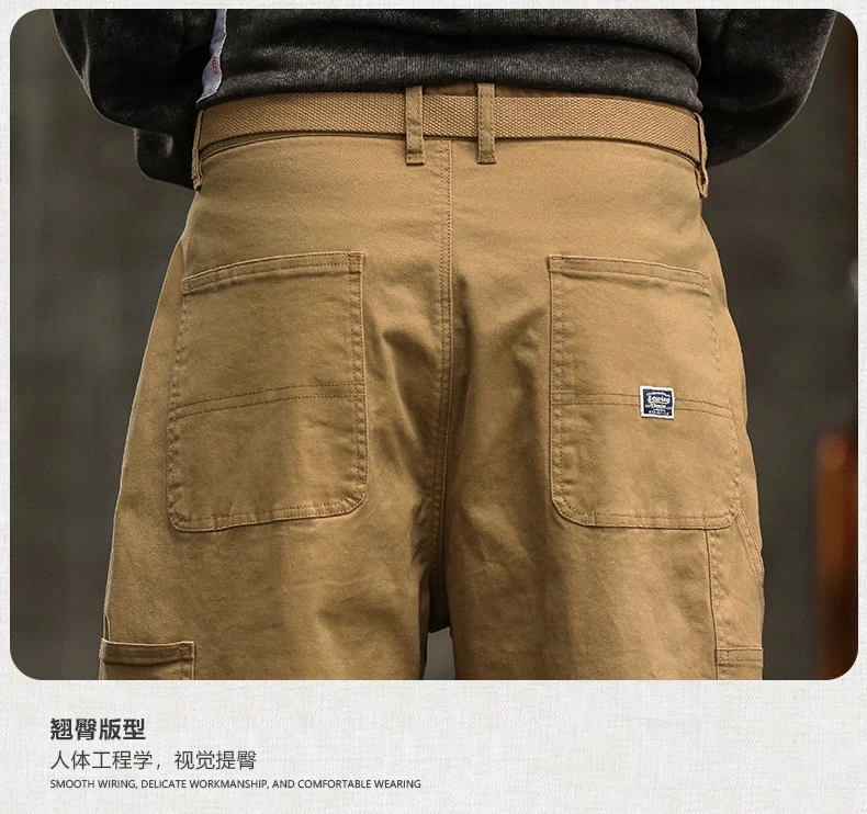 Men's Loose Profile Pants American Vintage Trousers For Men High Waist Army Green Men's Casual Pants Cargo Trousers Male