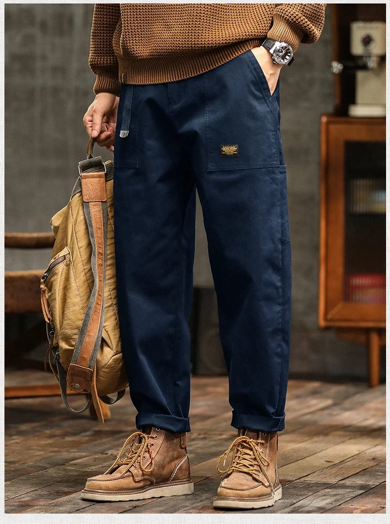 Men's Loose Profile Pants American Vintage Trousers For Men High Waist Army Green Men's Casual Pants Cargo Trousers Male
