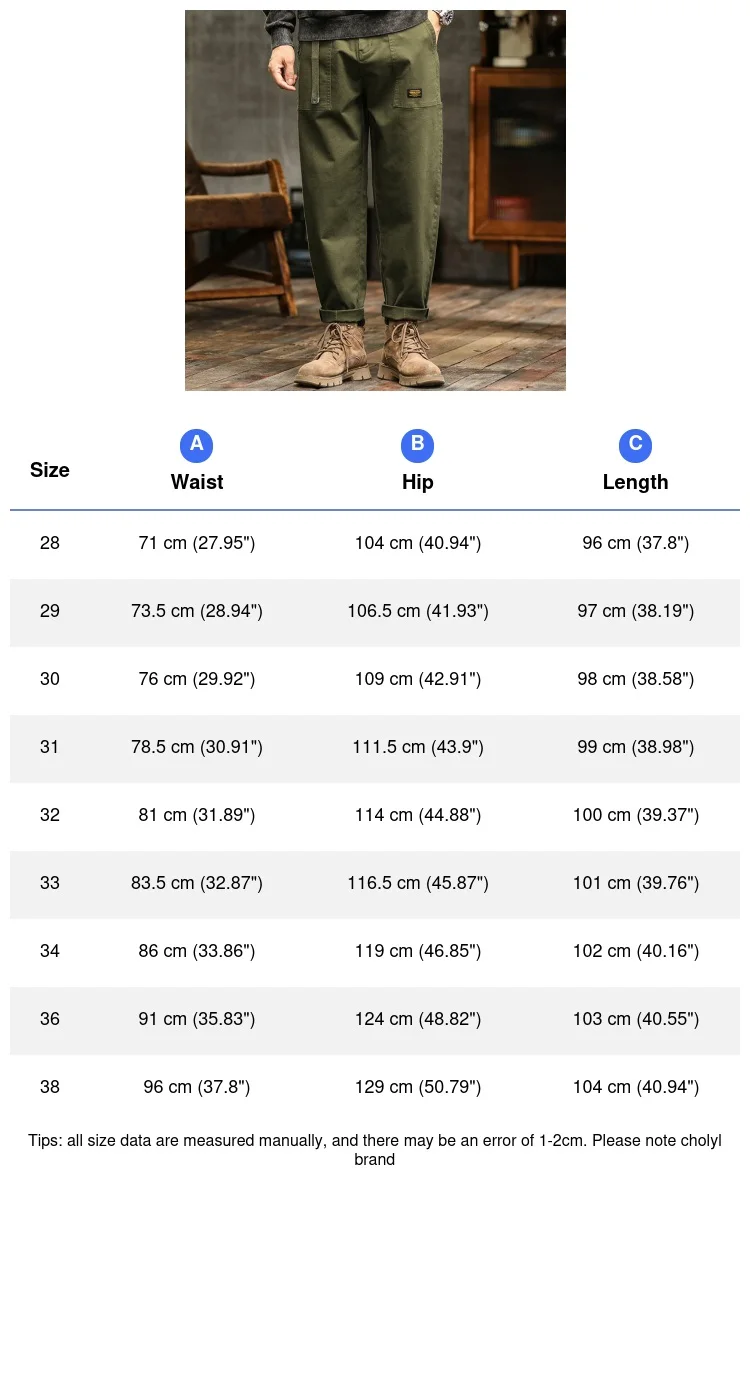 Men's Loose Profile Pants American Vintage Trousers For Men High Waist Army Green Men's Casual Pants Cargo Trousers Male