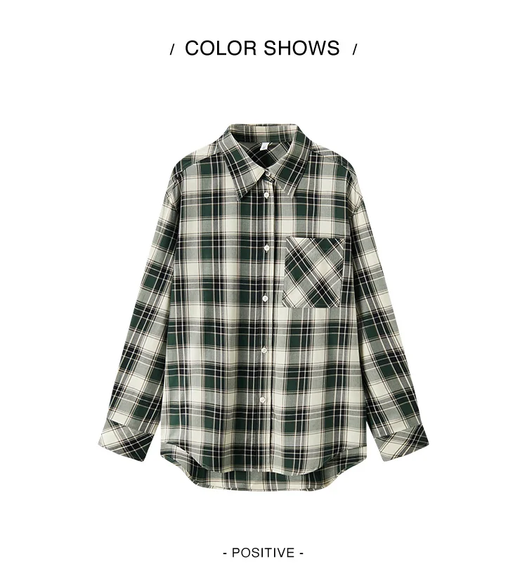 Semir Long Sleeve Shirt Women Oversized Drop Shoulder Plaid Shirt Autumn Chic Loose Retro Casual Stylish Top