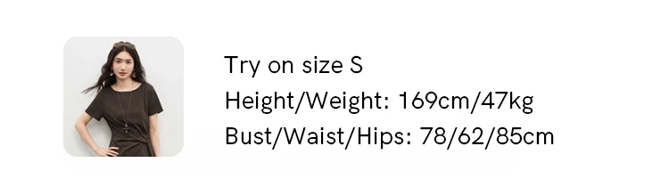 SENTUBILA Women's Summer T-Shirt Knit Cotton Short Sleeve Top 2026 Minimalist Round Neck Self-Tie Belt Slim Waist Tees 162TA3735