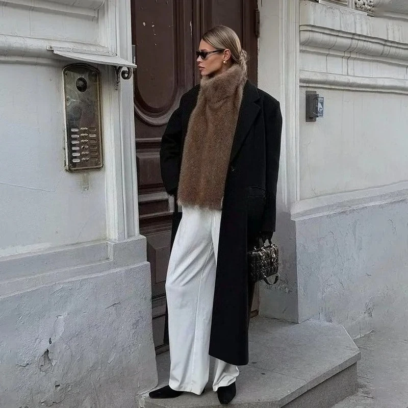 Autumn Winter Turtleneck Eco Mink Fur Tank Tops Sleeveless Jacket Coat New Fashion Faux Fur Sable Vest Crop Top