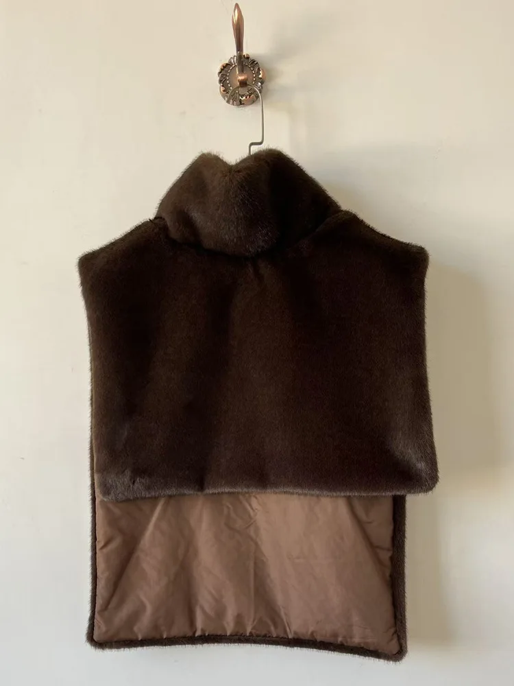 Autumn Winter Turtleneck Eco Mink Fur Tank Tops Sleeveless Jacket Coat New Fashion Faux Fur Sable Vest Crop Top